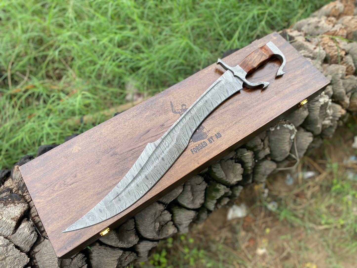 Hand Forged Full Tang Spartan Unique Sword with Scabbard Gift For Him, Christmas Gift
